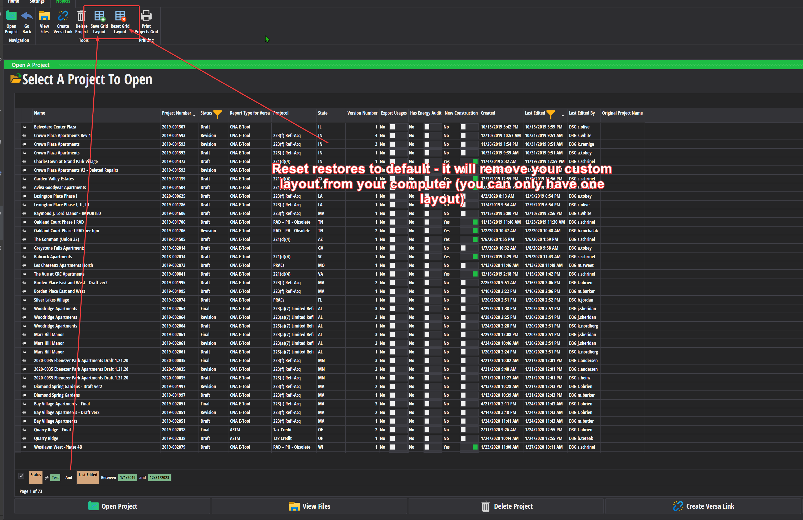 Open Project memorizing layouts 4-11-2023
