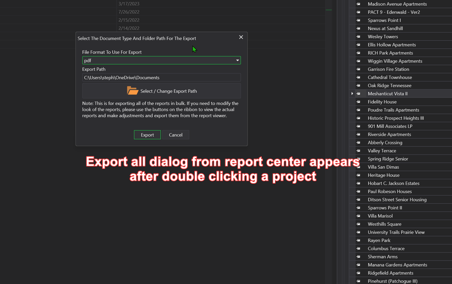 Versa Reports - Export All